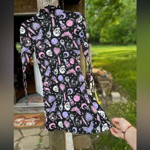 Dolls Kill Mock Neck Long Sleeve Witchy Dress